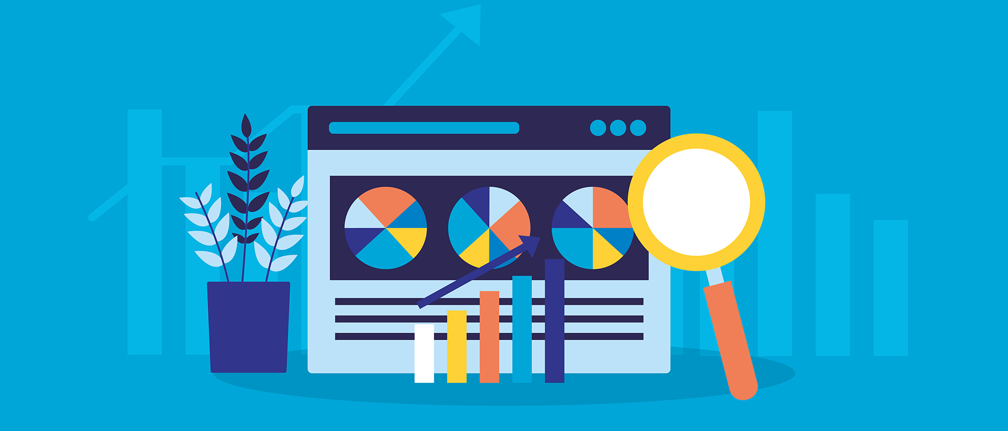 website magnifying glass diagram search engine optimization vector illustration